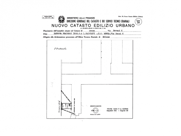 Via Rovani Planimetria Box Foglio 20 - Map 252 - Sub 2
